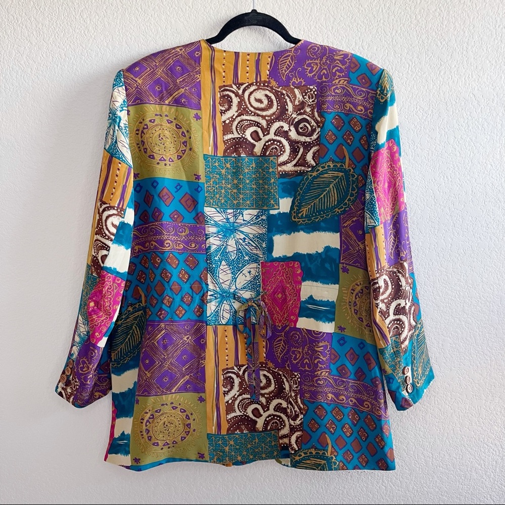 VTG Diane Gilman | 100% Silk Beaded Fringe Blazer - Picture 8 of 12